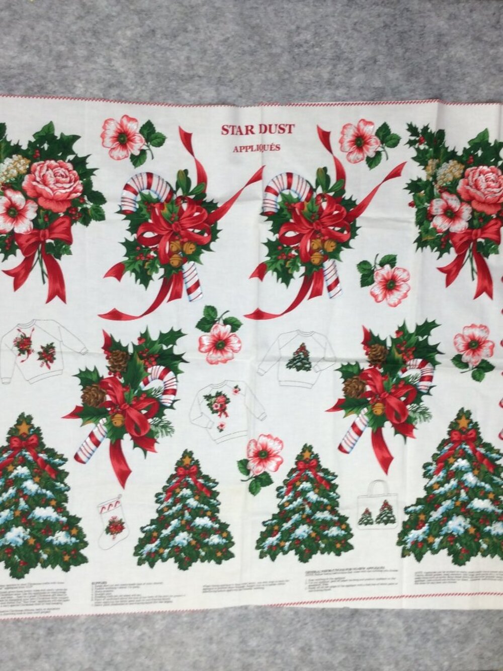 Vintage Christmas Applique Cranston VIP Panel Cotton Fabric STAR DUST Holiday